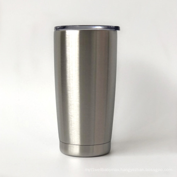 Double wall stainless steel stemless vacuum insulated wine tumbler